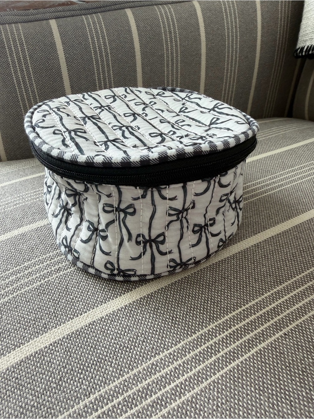 Simply Southern White Cosmetic Case with Black Bow Print